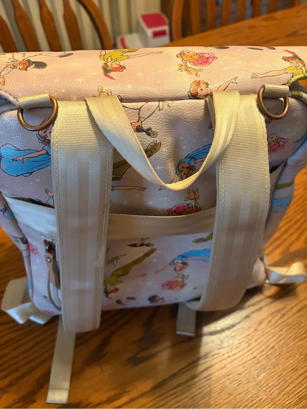 Petunia Pickle Bottom Off to Neverland Peter Pan Print Meta diaper bag Backpack